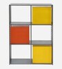 Stiles Metallic Book Shelf with Cubes In Grey Colour