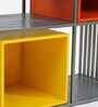 Stiles Metallic Book Shelf with Cubes In Grey Colour