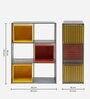 Stiles Metallic Book Shelf with Cubes In Grey Colour