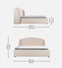 Stilo Boucle Upholstered King Size Bed In Beige Colour