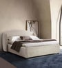 Stilo Boucle Upholstered King Size Bed In Beige Colour
