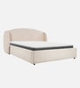 Stilo Boucle Upholstered King Size Bed In Beige Colour