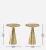 Stl Metal End Table Golden Colour