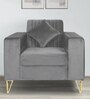 Stockholm Velvet 1 Seater Sofa In Grey Colour
