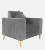 Stockholm Velvet 1 Seater Sofa In Grey Colour
