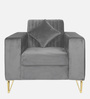 Stockholm Velvet 1 Seater Sofa In Grey Colour