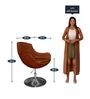 Liva Lounge Chair in Rust Colour