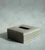 Stone Grey Square PU Leather Tissue Box Cover Modern Tabletop Napkin Holder