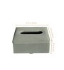 Stone Grey Square PU Leather Tissue Box Cover Modern Tabletop Napkin Holder