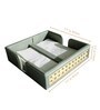 Stone Grey PU Leather and Natural Rattan Tissue Holder with Weighted Bar Design