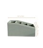 Stone Grey PU Leather Remote Control Holder Desk Organizer