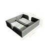 Stone Grey PU Leather Tissue Holder with Weighted Bar Design Elegant Tabletop Napkin Dispenser