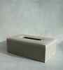 Stone Grey Rectangular PU Leather Tissue Box Cover Sleek Tabletop Napkin Dispenser