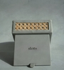 Stone Grey Square PU Leather and Natural Rattan Tissue Box