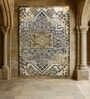 Stone Mosaic Printed Polyester 4 X 6 Feet Machine Made Carpet