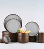 Brown Stoneware Dinner Set 20 Peices