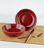(Set Of 2) Stoneware Snack Bowls (Red)