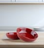 (Set Of 2) Stoneware Snack Bowls (Red)