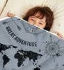 Stonewash Grey Microfiber Geographic 120 Gsm Single Kids Comforter