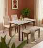 Stonita 4 Seater Solid Rubber Wood Dining Set