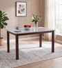 Stonita 6 Seater Solid Rubber Wood Dining Set In Marble Finish