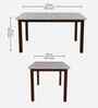 Stonita 6 Seater Solid Rubber Wood Dining Set In Marble Finish