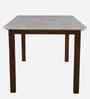 Stonita 6 Seater Solid Rubber Wood Dining Set In Marble Finish