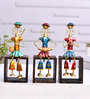 Multicolor Metal Stool Lady Musicians Decorative Showpiece Set Of 3