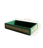 Emerald Green Small PU Leather and Natural Rattan Multipurpose Tray