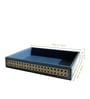 Steel Blue Medium PU Leather and Natural Rattan Multipurpose Tray