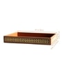 Tan Brown Large PU Leather and Natural Rattan Multipurpose Tray