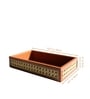 Tan Brown Small PU Leather and Natural Rattan Multipurpose Tray