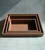 Umber Brown Large PU Leather Utility Tray