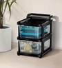 Black Storage Rolling Cart With Wheels 2 Layer