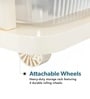 Cream Storage Rolling Cart With Wheels 2 Layer