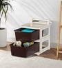 Cream Storage Rolling Cart With Wheels 2 Layer