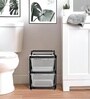Black Storage Rolling Cart With Wheels 2 Layer
