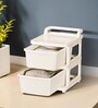 Cream Storage Rolling Cart With Wheels 2 Layer
