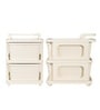 Cream Storage Rolling Cart With Wheels 2 Layer