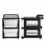 Black Storage Rolling Cart With Wheels 2 Layer