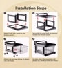 Black Storage Rolling Cart With Wheels 2 Layer