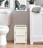 Cream Storage Rolling Cart With Wheels 2 Layer
