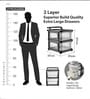 Black Storage Rolling Cart With Wheels 2 Layer