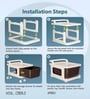 Cream Storage Rolling Cart With Wheels 2 Layer