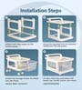 Cream Storage Rolling Cart With Wheels 2 Layer
