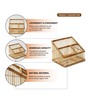 (1Pc) Beige Bamboo Handmade Desk & Wardrobe Organiser