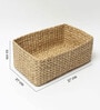 (1Pc) Beige Straw Rectangular Storage Basket & Wardrobe Organiser