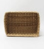 (1Pc) Beige Straw Rectangular Storage Basket & Wardrobe Organiser