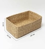 (1Pc) Beige Straw Rectangular Storage Basket & Wardrobe Organiser