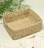 (1Pc) Beige Straw Rectangular Storage Basket & Wardrobe Organiser